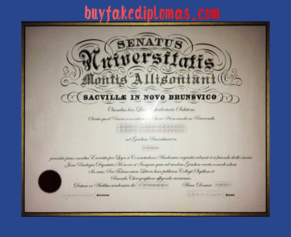 Mount Alison University Diploma, Buy Fake Mount Alison University Diploma