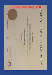 Mount Royal University Certificate, Fake Mount Royal University Certificate