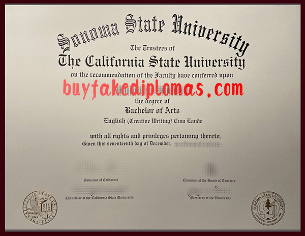 Sonoma State University Degree, Fake Sonoma State University Degree