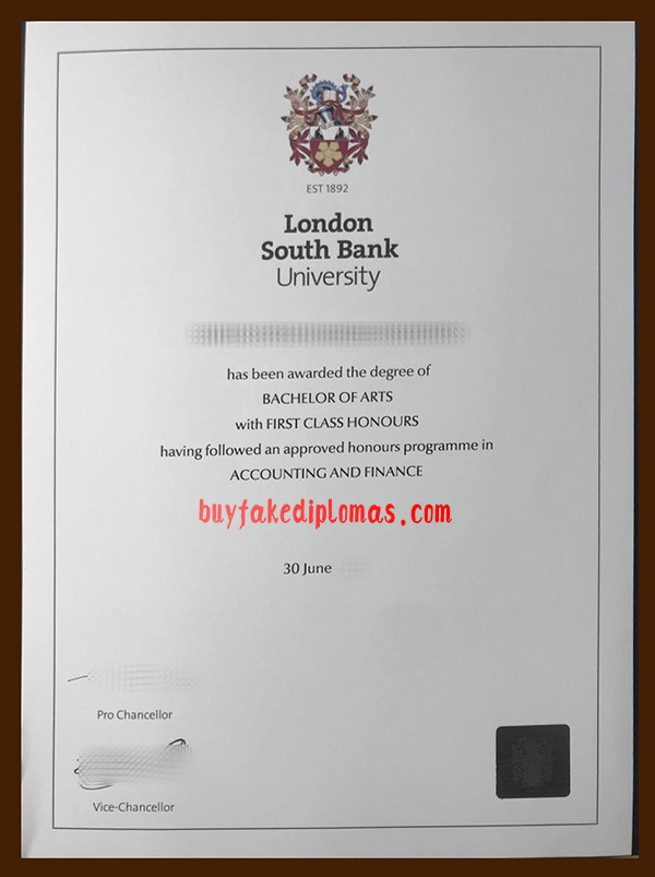 South Bank University Degree, Buy Fake South Bank University Degree