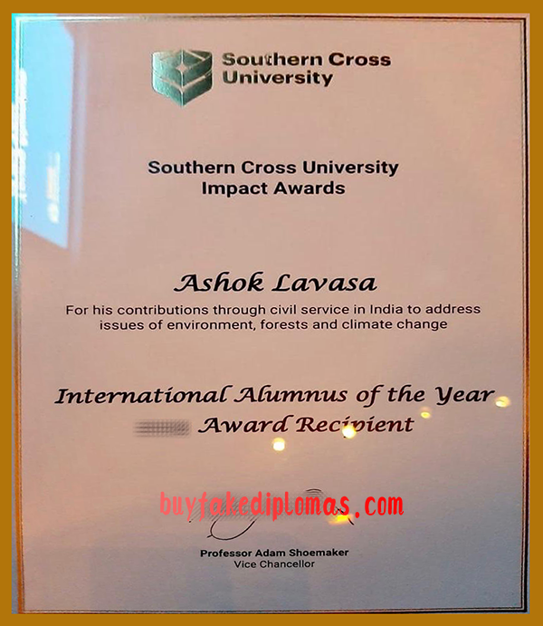 Southern Cross University Certificate, Buy Fake Southern Cross University Certificate