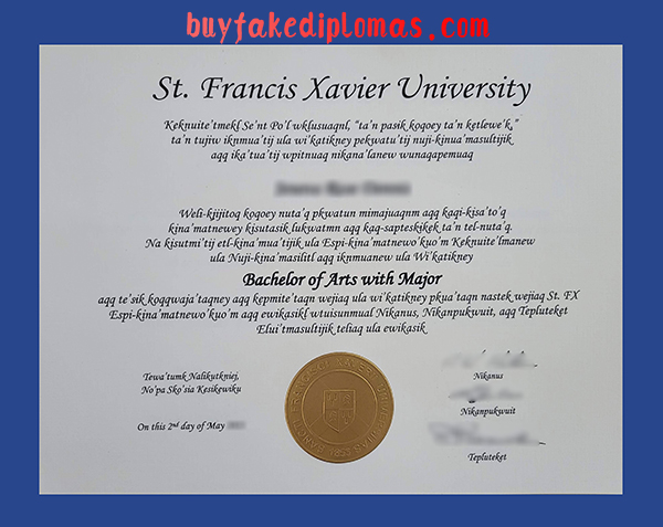 St. Francis Xavier University Diploma, Fake St. Francis Xavier University Diploma