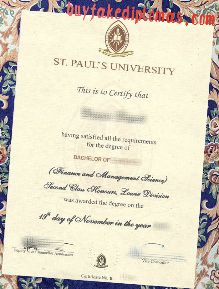 Fake St. Pauls University Degree