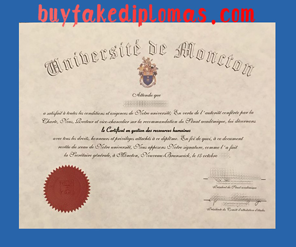 Universite de Moncton Certificate, Fake Universite de Moncton Certificate