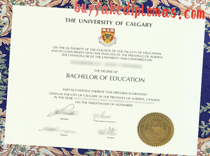 Fake University of Calgary Degree Certificate