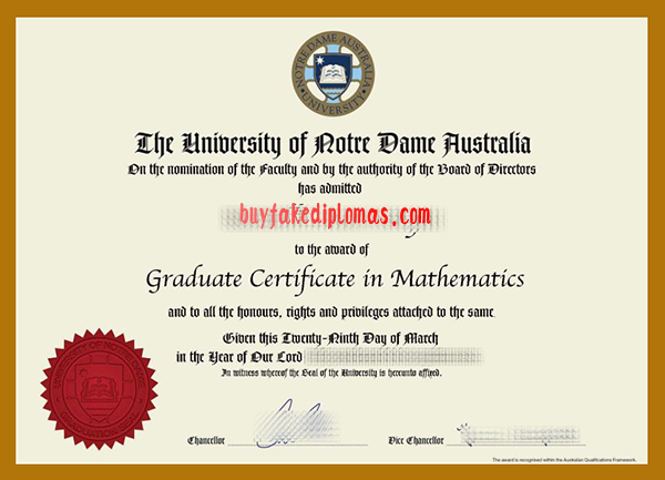 University of Notre Dame Australia Certificate, Buy Fake University of Notre Dame Australia Certificate