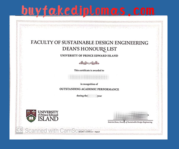 University of Prince Edward Island Certificate, Fake University of Prince Edward Island Certificate