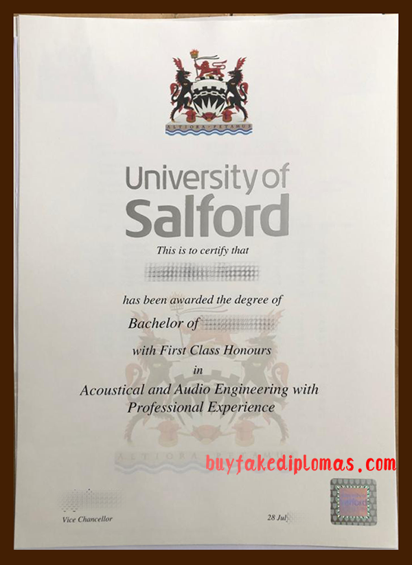 University of Salford Diploma, Buy Fake University of Salford Diploma