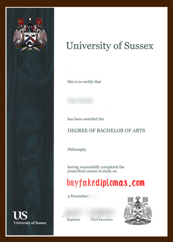 University of Sussex Diploma, Buy Fake University of Sussex Diploma