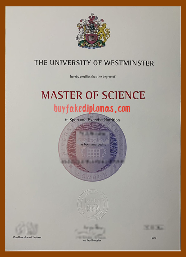 University of Westminster Degree, Buy Fake University of Westminster Degree