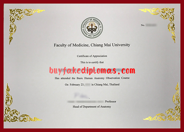 Faculty of Medicine Chiang Mai University Diploma, Fake Faculty of Medicine Chiang Mai University Diploma