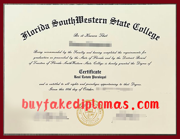 Florida SouthWestern State College Diploma, Fake Florida SouthWestern State College Diploma