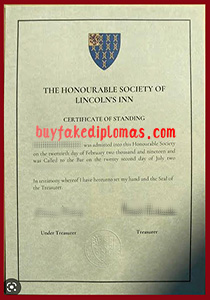 Honourable Society of Lincoln's INN Certificate, Buy Fake Honourable Society of Lincoln's INN Certificate