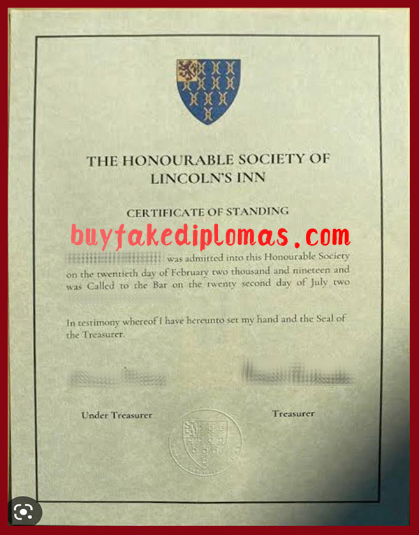Honourable Society of Lincoln's INN Certificate, Fake Honourable Society of Lincoln's INN Certificate