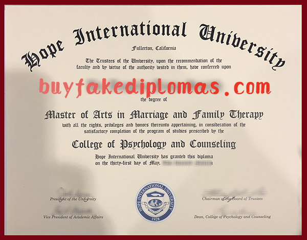 Hope International University Degree, Fake Hope International University Degree