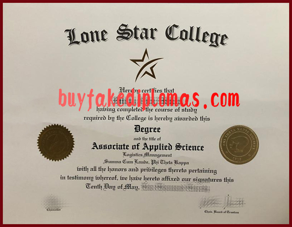 Lone Star College Degree, Fake Lone Star College Degree