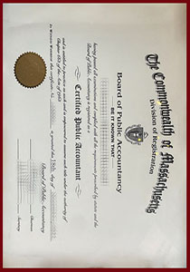 Massachusetts CPA Certificate, Buy Fake Massachusetts CPA Certificate