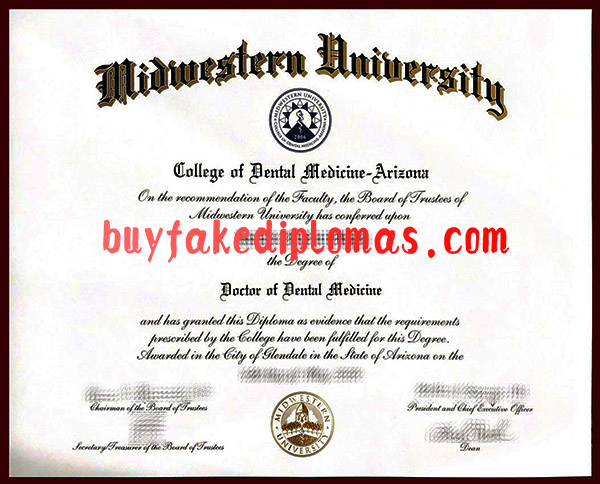 Midwestern University Diploma, Fake Midwestern University Diploma