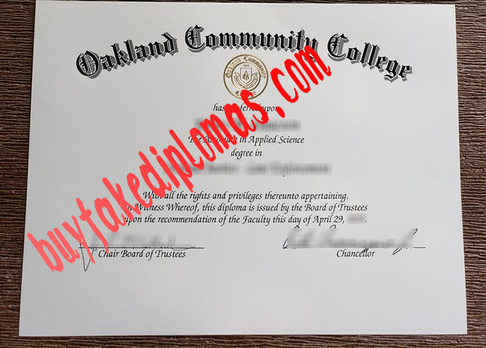 Oakland Community College fake diploma