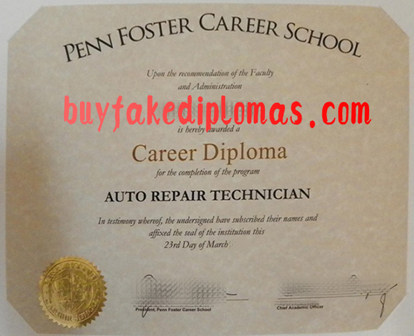 Penn Foster Career School Fake Diploma