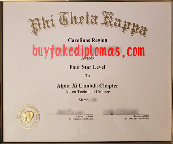 Phi Theta Kappa Fake Certificate