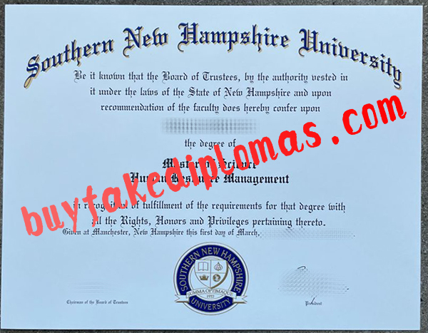 Fake Southern New Hampshire University Degree