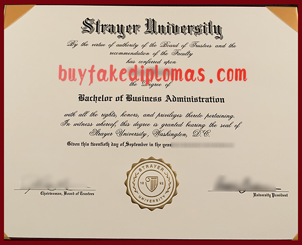 Fake Strayer University BBA Diploma