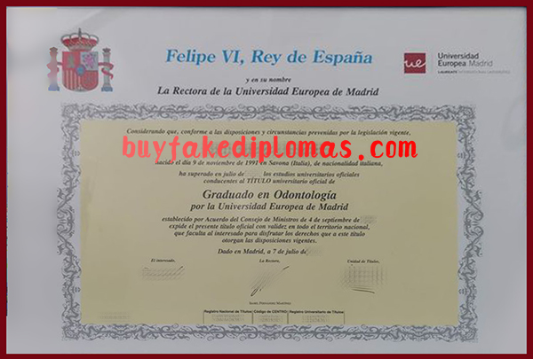 Universidad Europea de Madrid Degree, Fake Universidad Europea de Madrid Degree