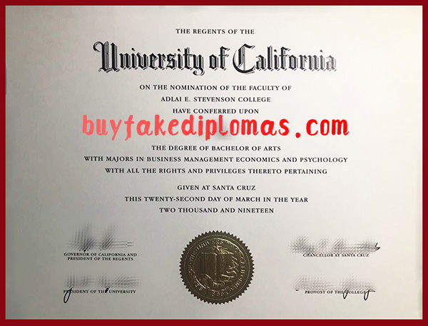 University of California Santa Cruz Degree, Fake University of California Santa Cruz Degree