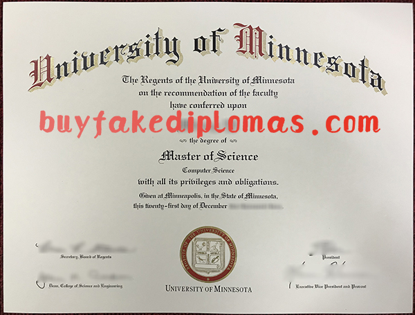 Fake University of Minnesota Diploma Certificate