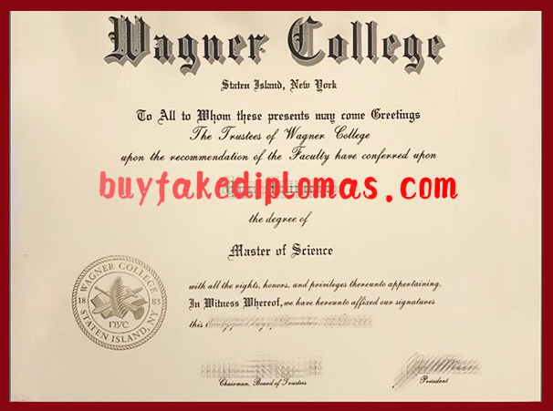 Wagner College Degree, Fake Wagner College Degree