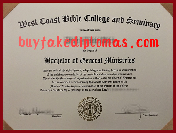 West Coast Bible College and Seminary Degree, Fake West Coast Bible College and Seminary Degree