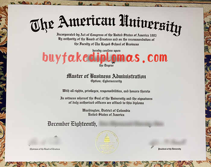 Fake American University MBA Diploma