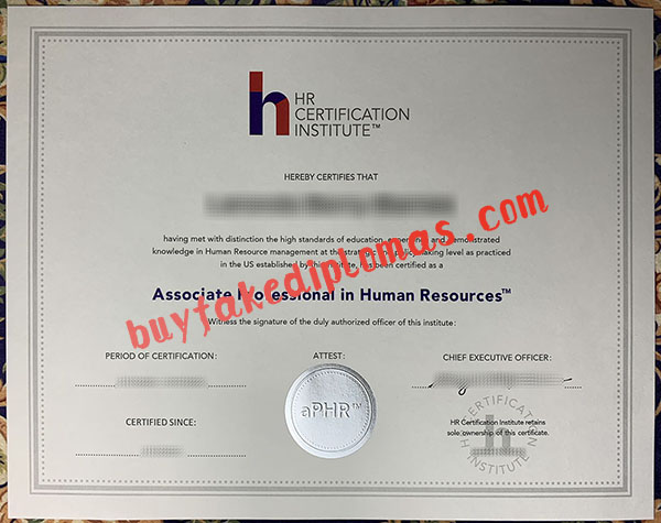Fake Associate Professional in Human Resources Certificate