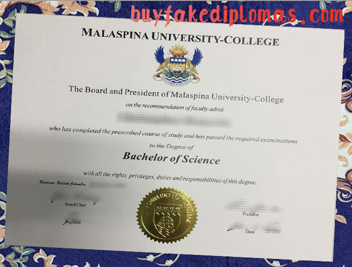 Fake Malaspina University College Diploma