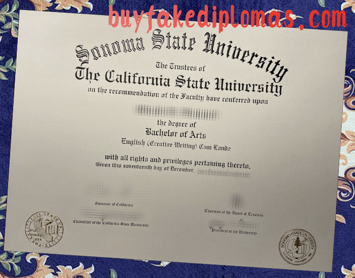 Fake Sonoma State University Diploma