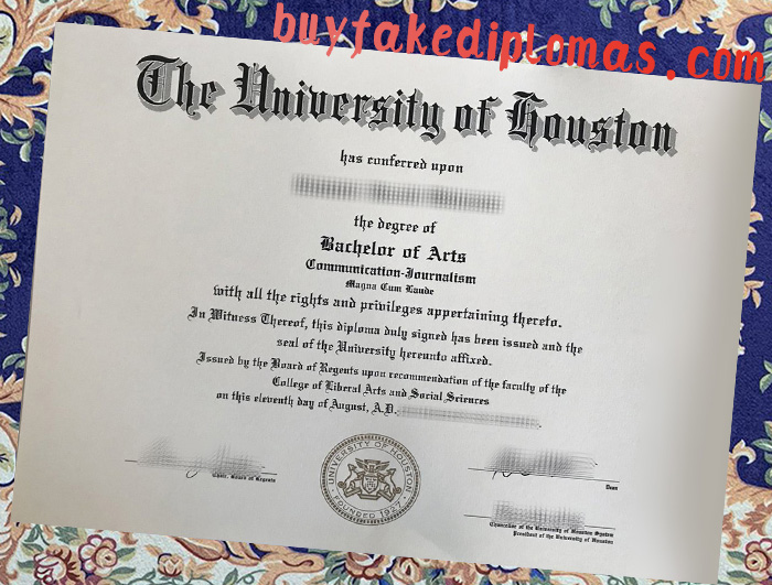 Fake University of Houston Diploma