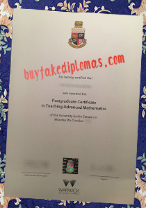 Fake University of Warwick Certificate
