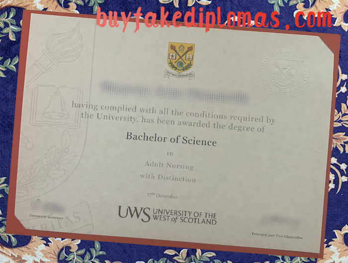 Fake University of West of Scotland Degree