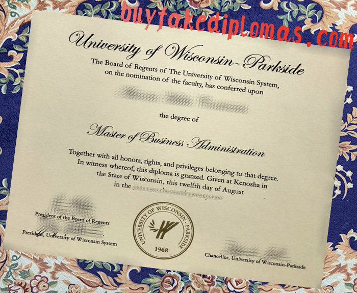 Fake University of Wisconsin Parkside MBA Diploma