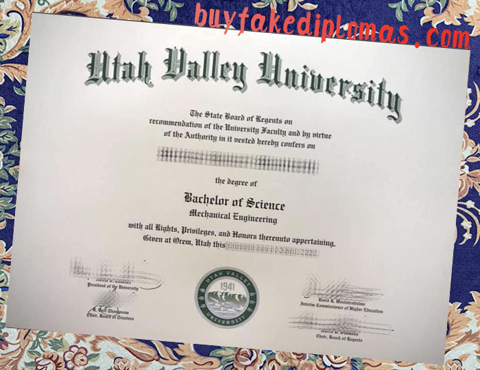 Fake Utah Valley University Degree