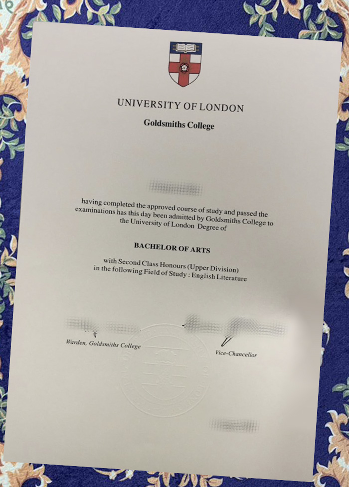 Fake Goldsmiths College Degree