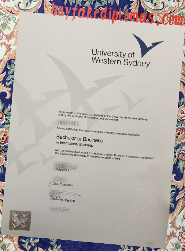 Fake University of Western Sydney Degree