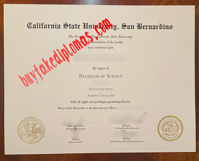 Fake California State University San Bernardino Degree