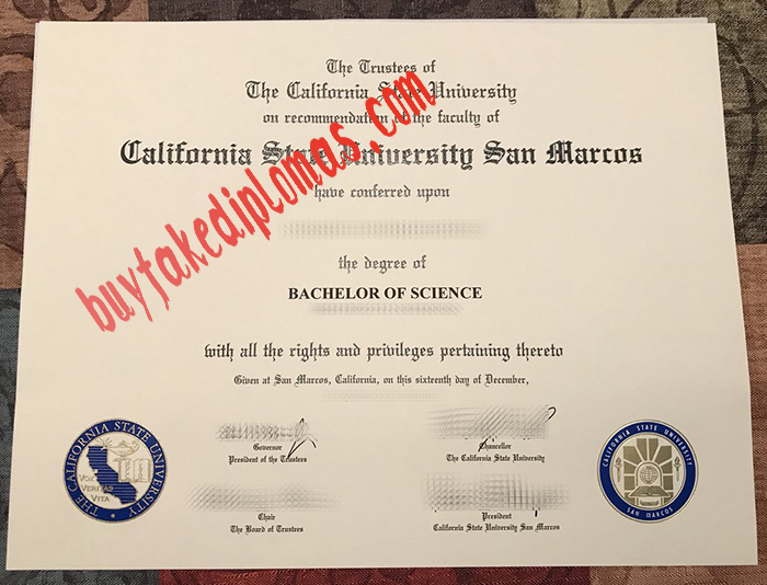Fake California State University San Marcos Degree