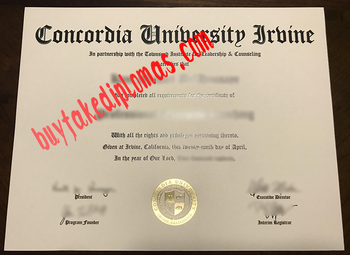 Concordia University Irvine Fake Diploma