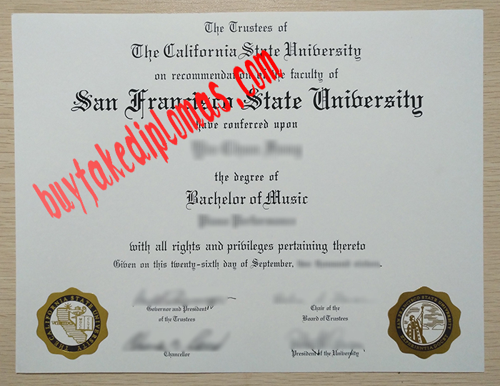 San Francisco State University fake degree