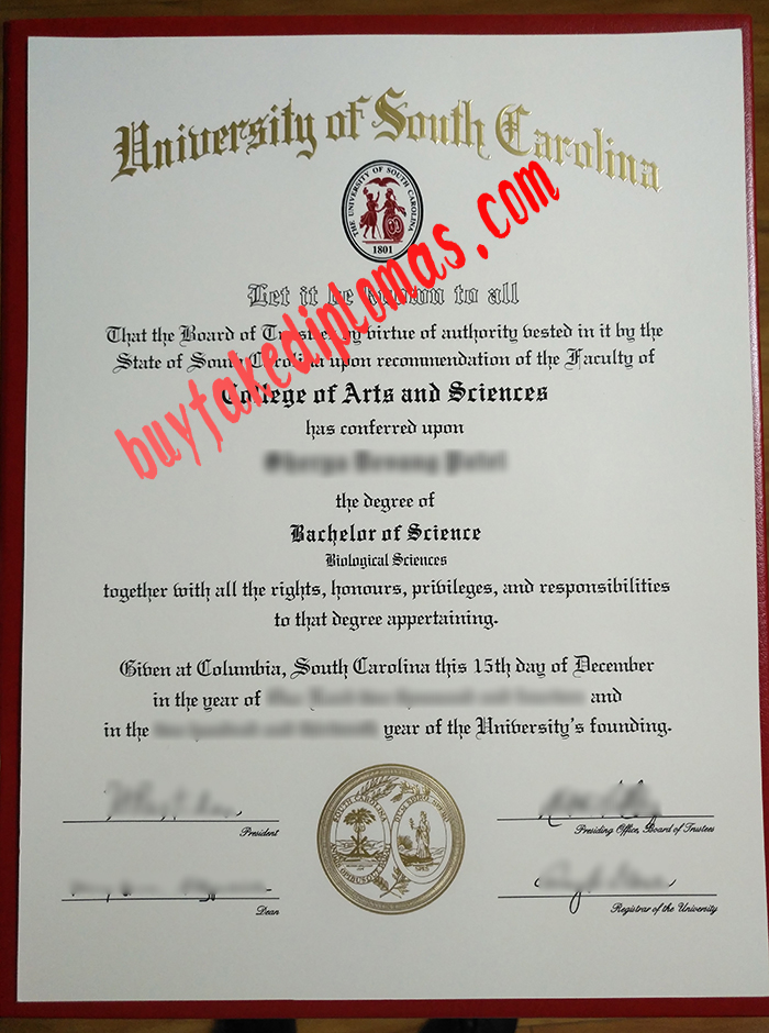 Fake University of South Carolina-Columbia Degree