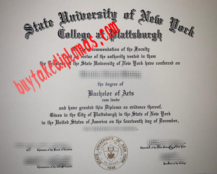 State University of New York College at Plattsburgh fake diploma
