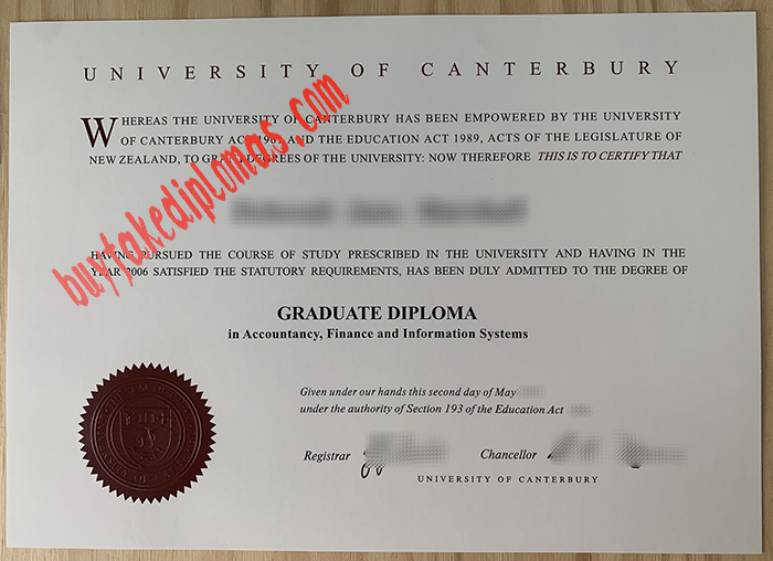 University of Canterbury fake diploma